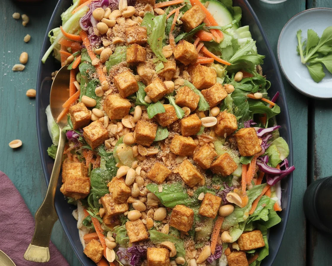 Crunchy and Flavorful Crispy Tofu Asian Salad Delight