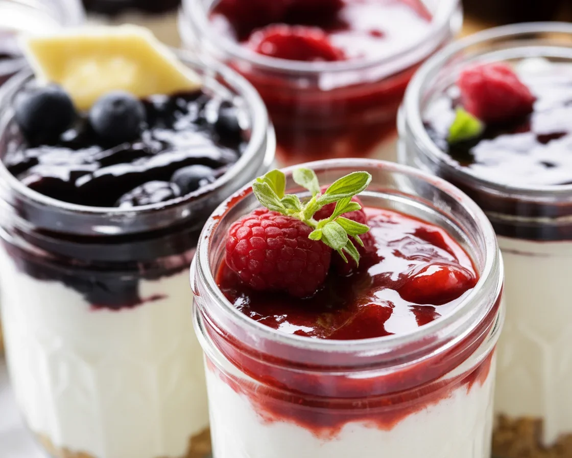 Cherry Cheesecake Jar Desserts