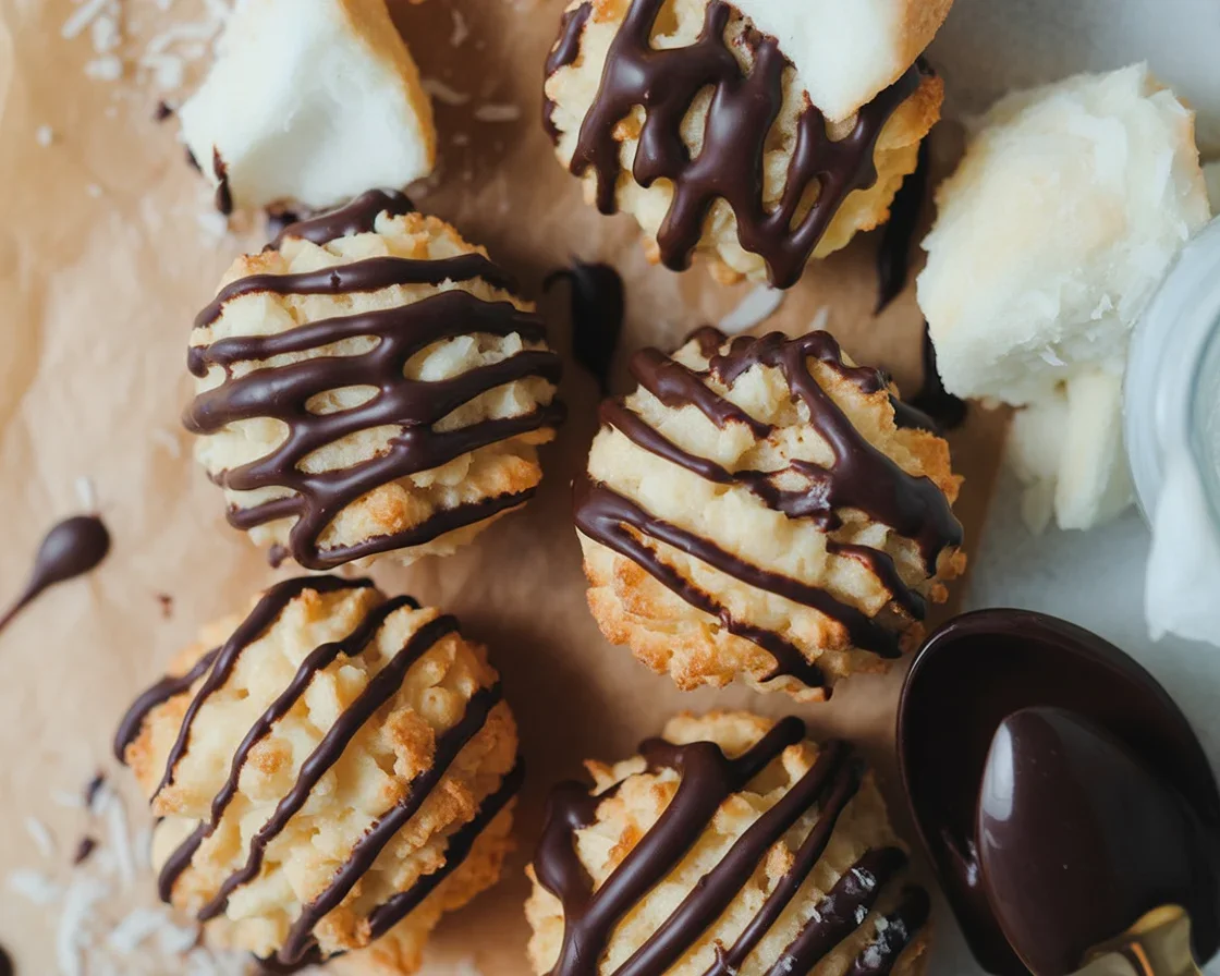 Coconut Macaroons with Chocolate Drizzle