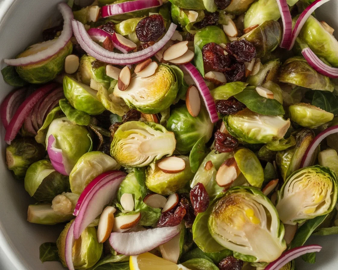 Delicious Roasted Brussels Sprouts Salad with Tangy Lemon Dressing