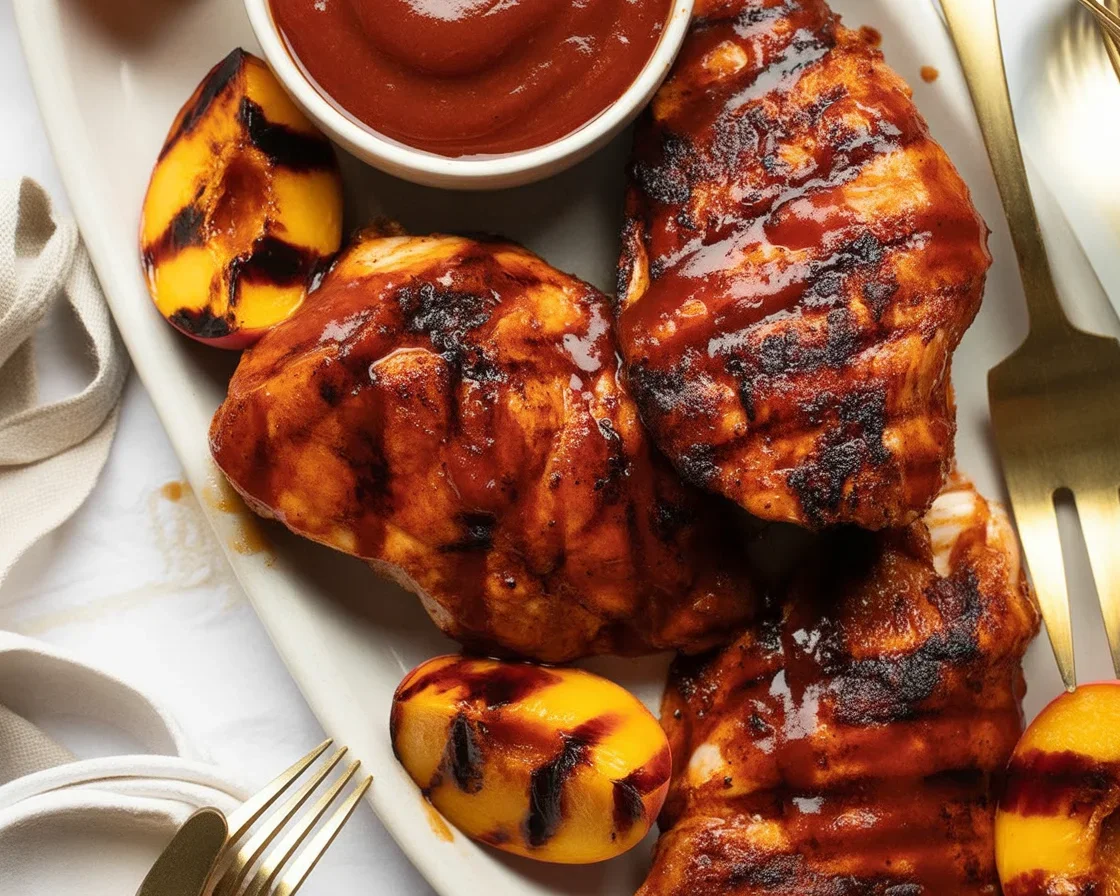 Grilled Peach BBQ Chicken