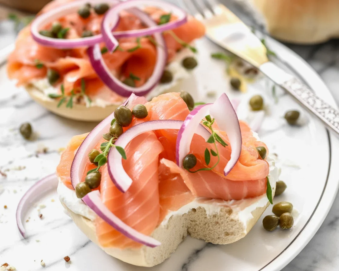 Loaded Bagel with Cream Cheese and Lox