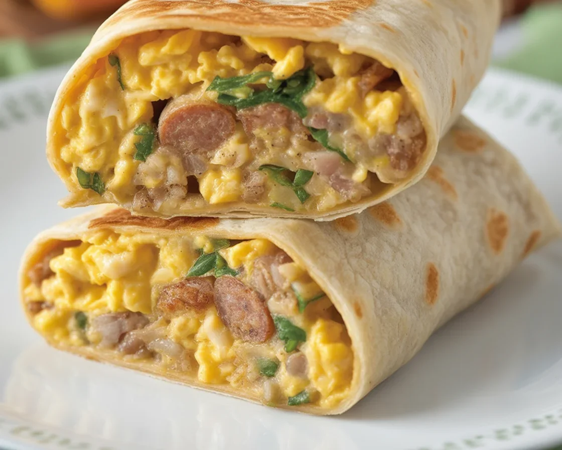 Quick Breakfast Wrap with Turkey Sausage