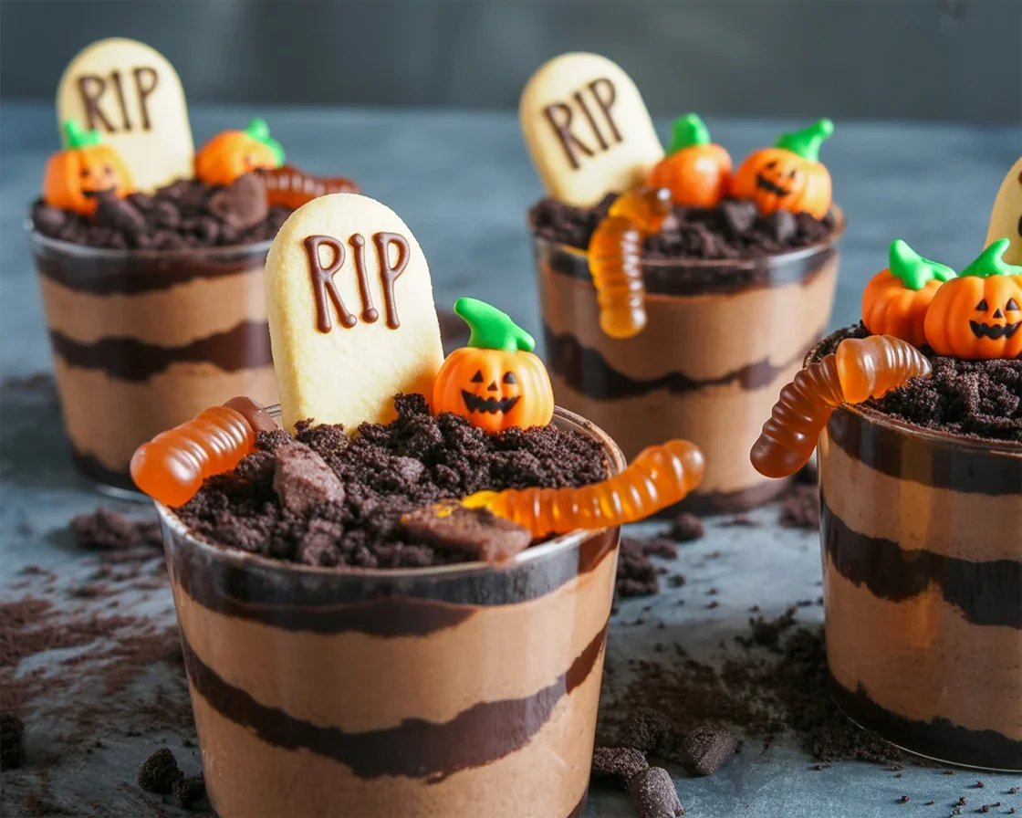 Graveyard Chocolate Pudding Cups Recipe – Fun Halloween Treat for Kids