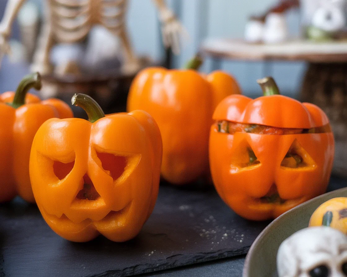 Jack-o’-Lantern Stuffed Peppers Recipe: Healthy Halloween Dinner Idea